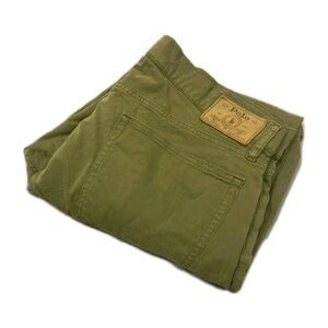 Polo Ralph Lauren Varick Slim Straight Pants Men 30x29 Green Stretch Flat Front